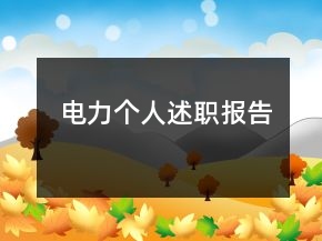 電力個人述職報告