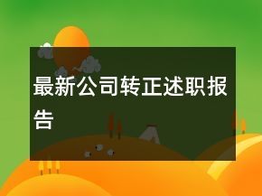 最新公司轉(zhuǎn)正述職報告