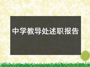 中學(xué)教導(dǎo)處述職報(bào)告
