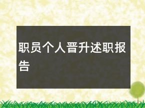職員個(gè)人晉升述職報(bào)告