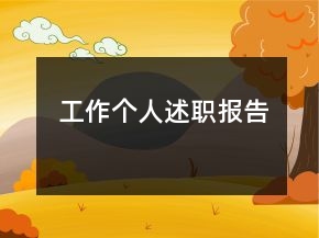 工作個(gè)人述職報(bào)告