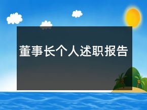 董事長個人述職報告