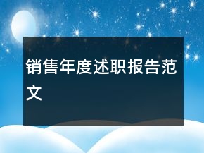 銷售年度述職報(bào)告范文