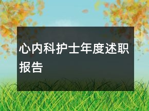 心內(nèi)科護士年度述職報告