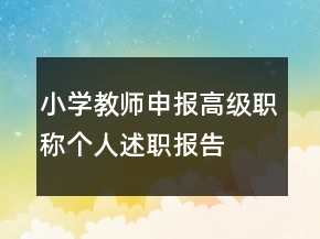 小學(xué)教師申報高級職稱個人述職報告