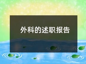 外科的述職報告