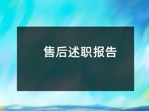售后述職報告