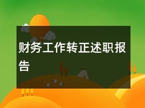 財務(wù)工作轉(zhuǎn)正述職報告