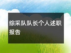 綜采隊隊長個人述職報告
