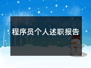 程序員個人述職報告