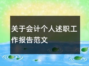 關(guān)于會計(jì)個人述職工作報(bào)告范文