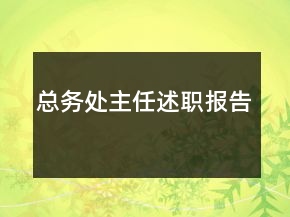 總務(wù)處主任述職報告