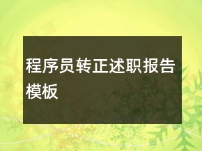 程序員轉(zhuǎn)正述職報(bào)告模板