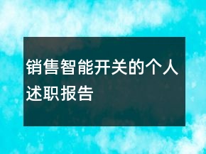銷售智能開關的個人述職報告