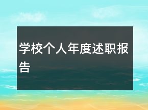 學(xué)校個人年度述職報告