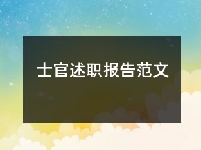 士官述職報告范文