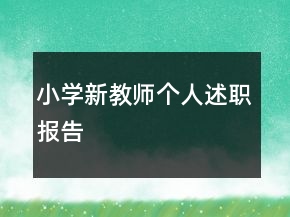 小學(xué)新教師個(gè)人述職報(bào)告