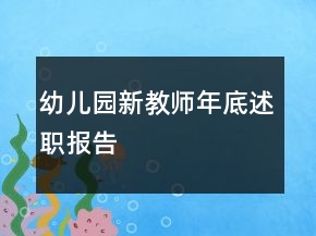 幼兒園新教師年底述職報告