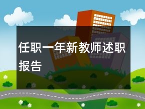 任職一年新教師述職報告