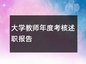 大學教師年度考核述職報告