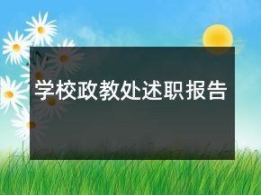 學(xué)校政教處述職報告