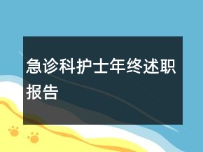 急診科護(hù)士年終述職報(bào)告