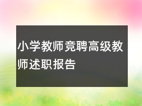 小學(xué)教師競聘高級教師述職報(bào)告