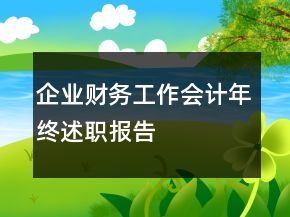 企業(yè)財務工作會計年終述職報告