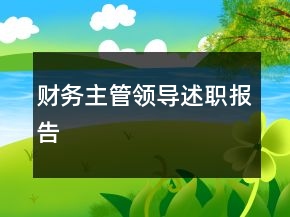 財(cái)務(wù)主管領(lǐng)導(dǎo)述職報(bào)告