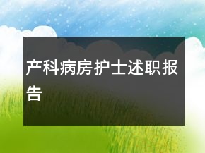 產(chǎn)科病房護(hù)士述職報告