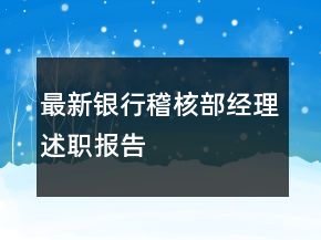 最新銀行稽核部經(jīng)理述職報告