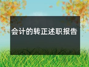 會計的轉正述職報告
