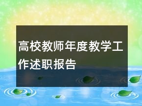 高校教師年度教學工作述職報告