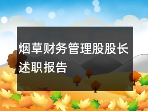 煙草財務管理股股長述職報告