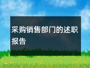 采購銷售部門的述職報告