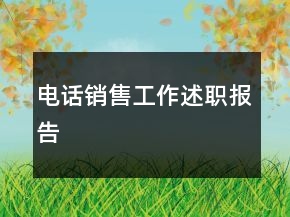 電話銷售工作述職報告