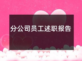 分公司員工述職報(bào)告
