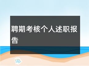 聘期考核個人述職報告