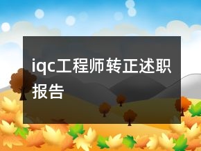 iqc工程師轉(zhuǎn)正述職報(bào)告