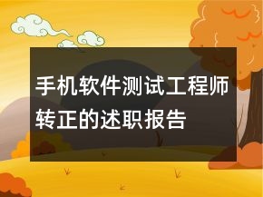 手機軟件測試工程師轉(zhuǎn)正的述職報告