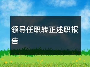 領(lǐng)導(dǎo)任職轉(zhuǎn)正述職報(bào)告
