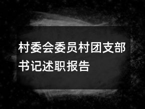 村委會委員村團支部書記述職報告