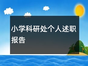 小學科研處個人述職報告