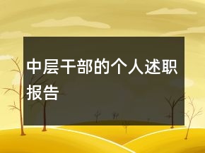 中層干部的個人述職報告
