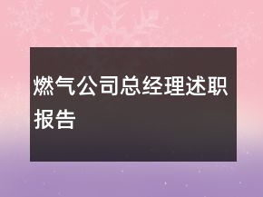 燃?xì)夤究偨?jīng)理述職報告