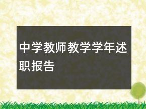 中學教師教學學年述職報告