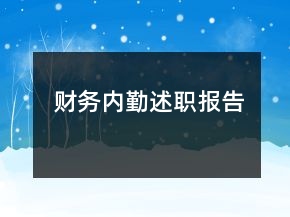 財務內(nèi)勤述職報告