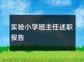 實驗小學(xué)班主任述職報告