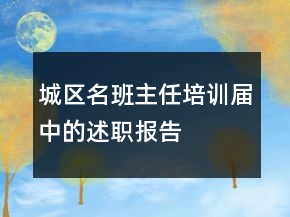 城區(qū)名班主任培訓(xùn)屆中的述職報(bào)告