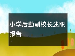 小學(xué)后勤副校長述職報告
